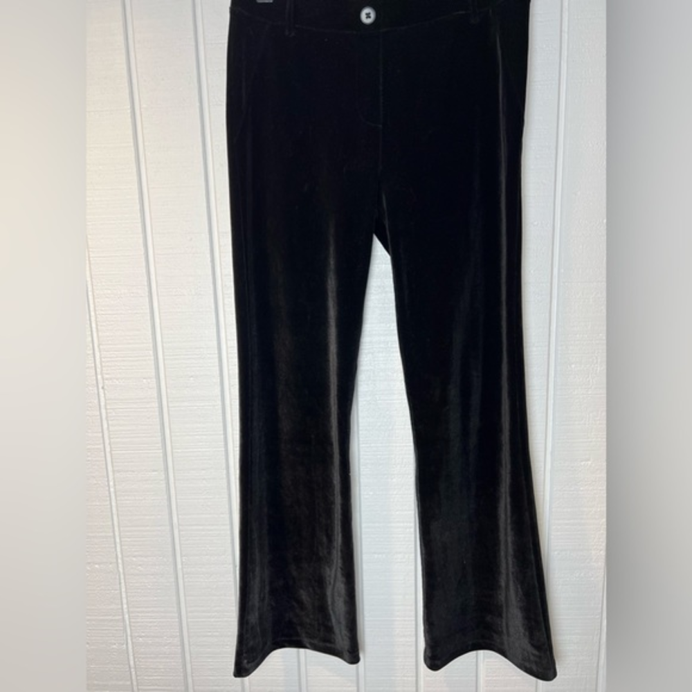 Betabrand Velvet Wider Leg Pants‎ Women’s Med Petite Black
